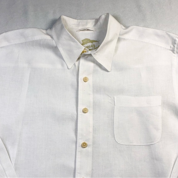 Tommy Bahama Linen Shirt Mens Large White Relax Button Up Long Sleeve Casual - Picture 3 of 8